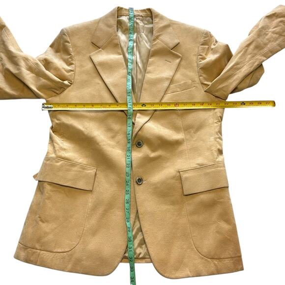 Mens Beige Suit Jacket Countess Mara Custom Ultra Suede - Picture 4 of 10